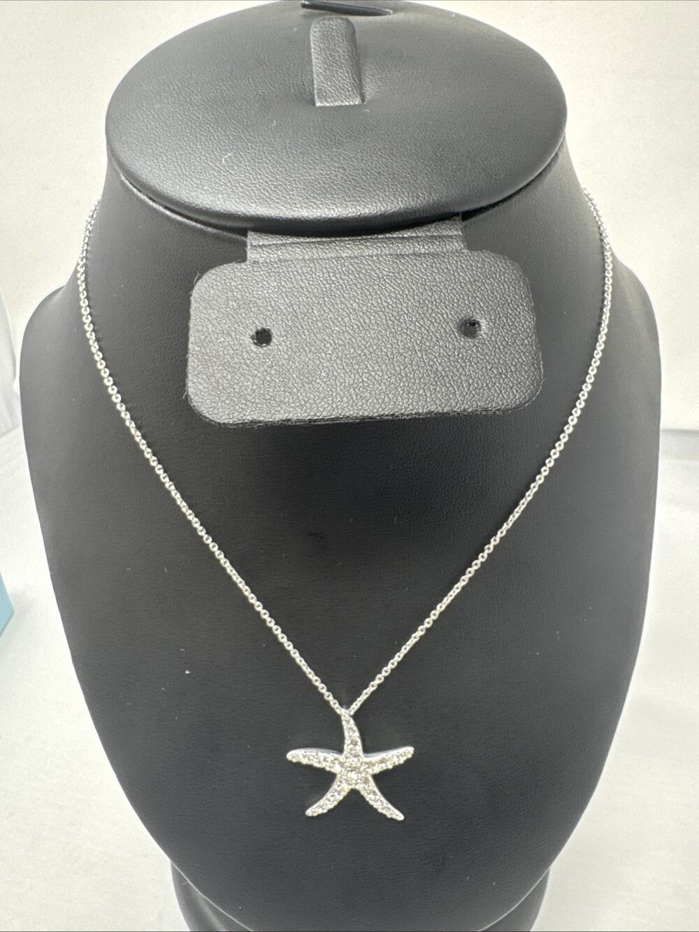 Touchstone Crystal by Swarovski Starfish Necklace Silver